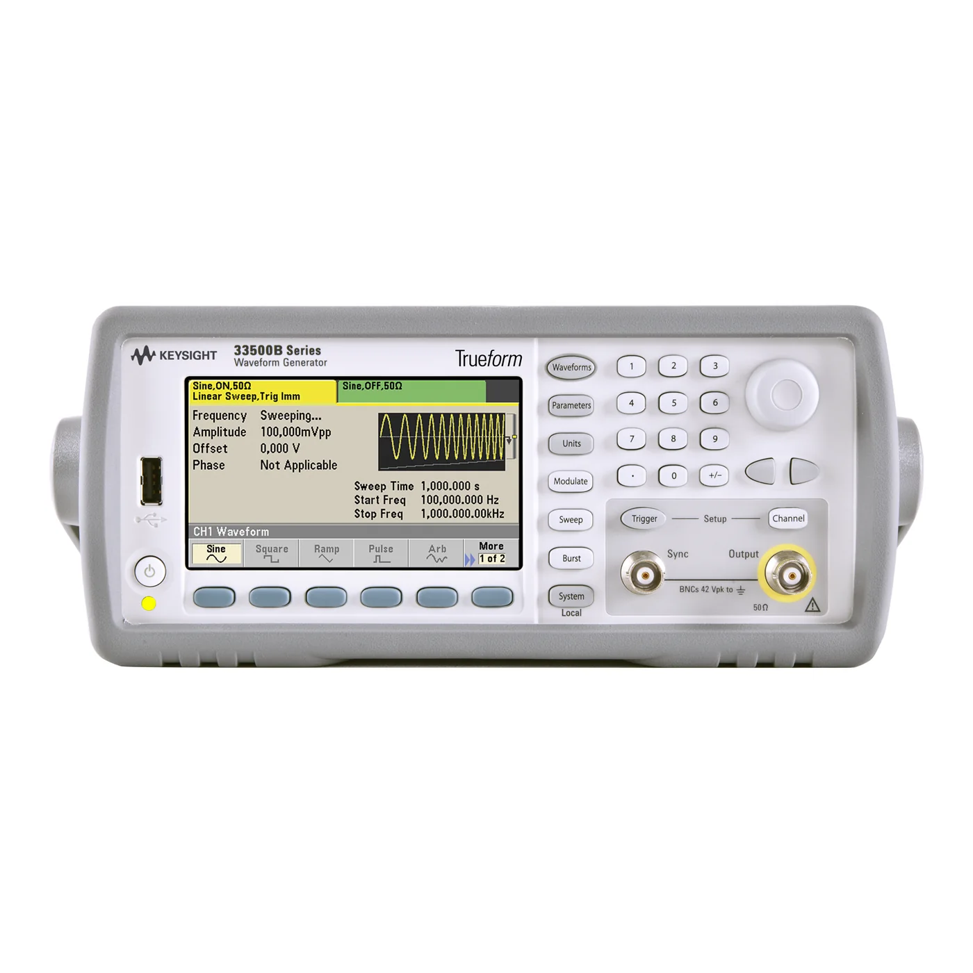Keysight 33521B 30 MHz 1 通道函数/任意波形发生器白底主图