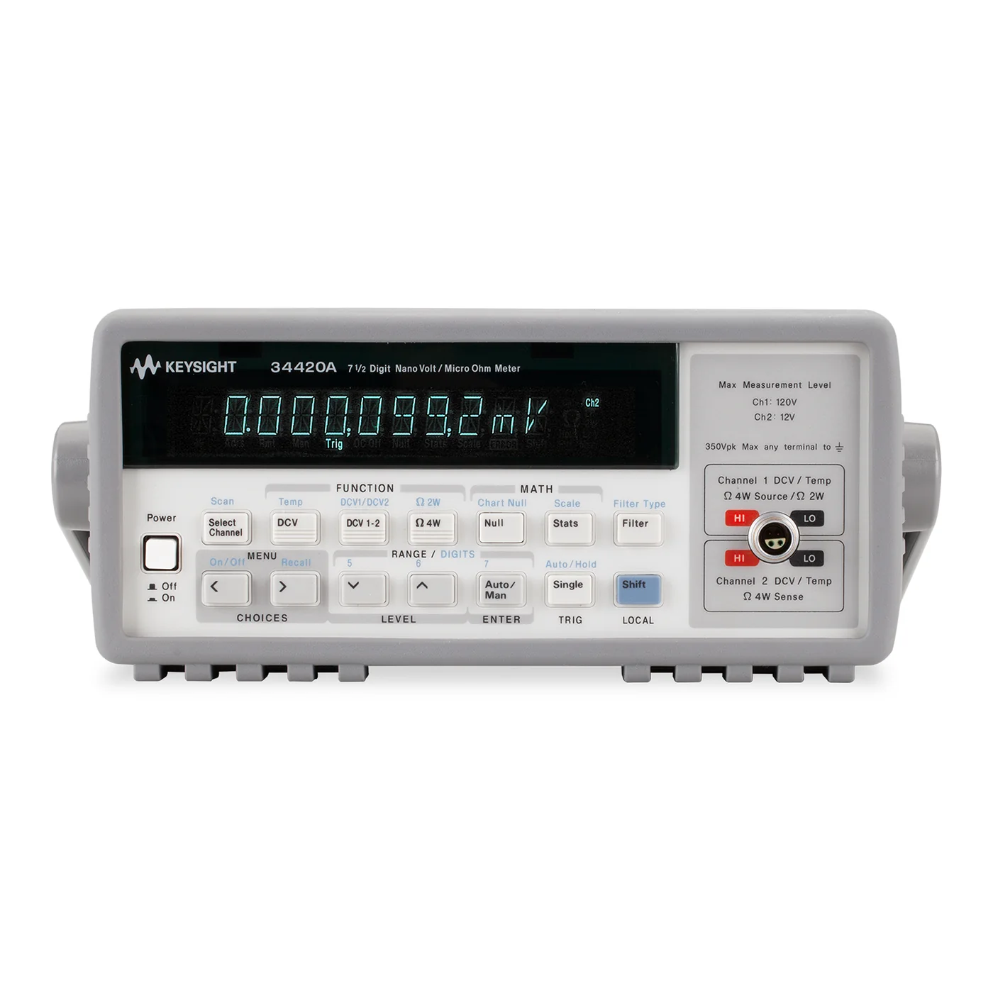 Keysight 34420A 前面板和低噪声输入端子